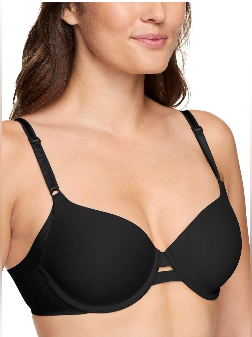 Warner’s No Side Effects Underwire T-Shirt Bra Black 36C NWT